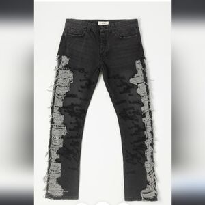 Bldg 4 Edgy Black and Gray Distressed Skinny Jeans